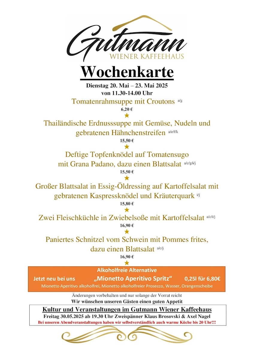 Wiener Kaffeehaus Gutmann - Fruhstuck - Mittagstisch - Kaffee & Kuchen - 1