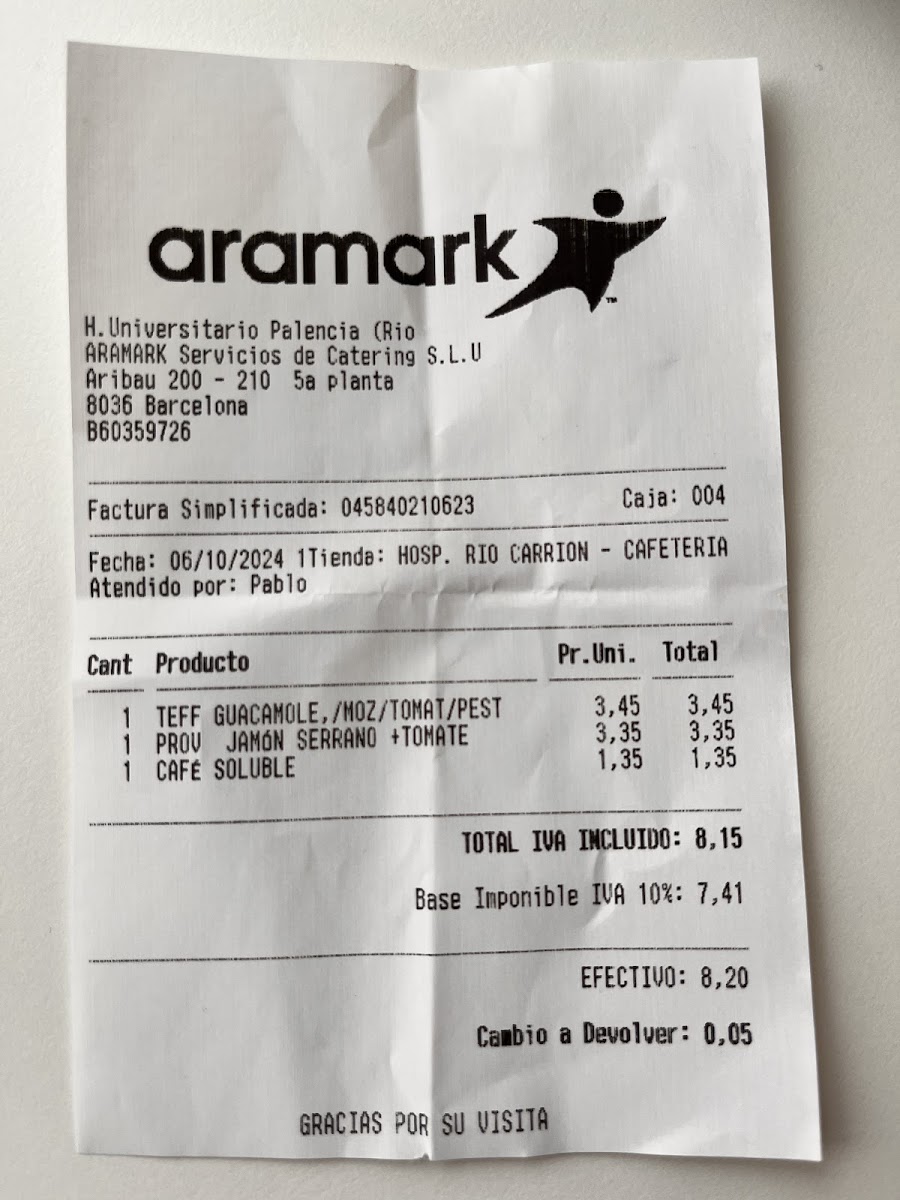 Cafetería Hospital Río Carrión