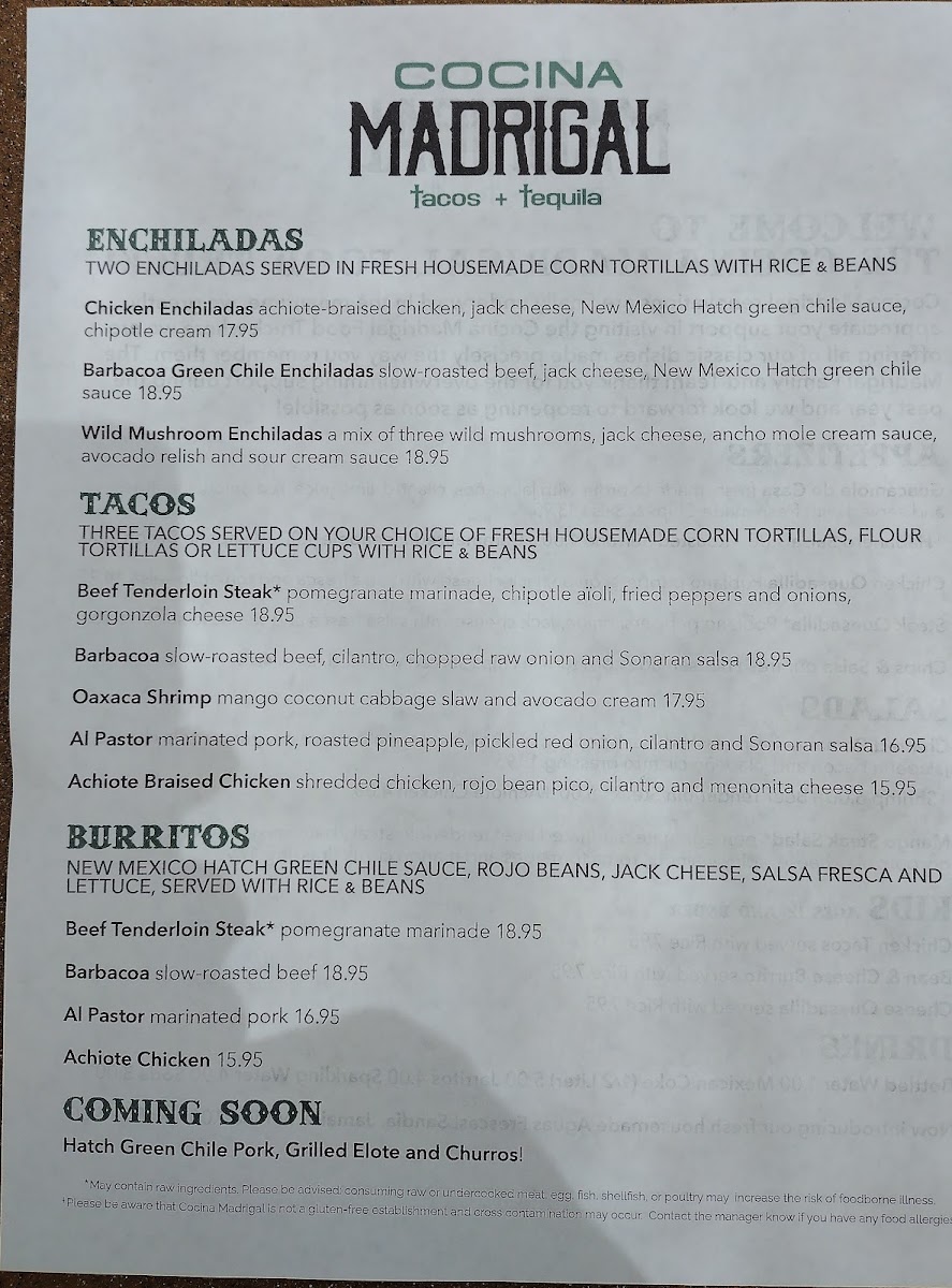 Cocina Madrigal Tacos Tequila - 1