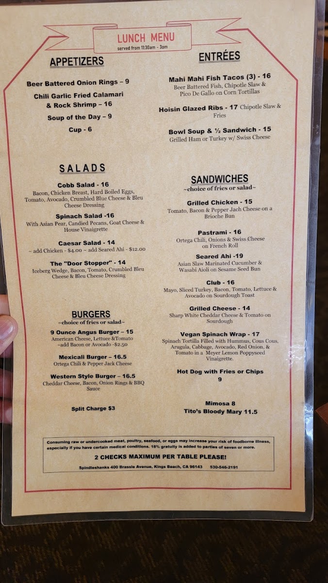 Spindleshanks Tahoe Restaurant - 3