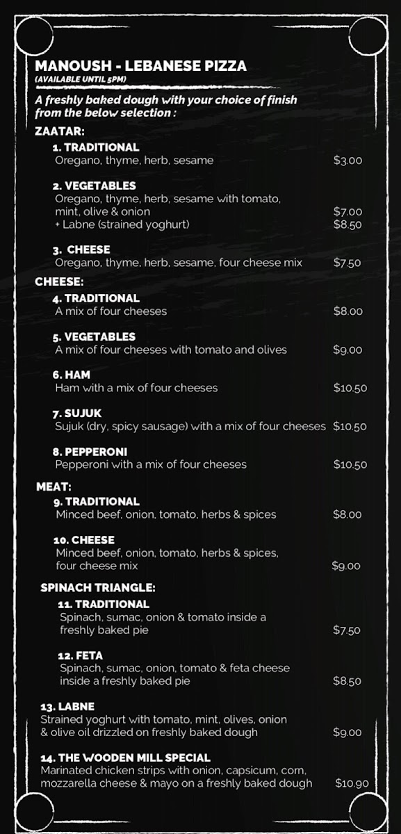 Wooden Mill, Normanhurst: Manoush, Grill & Cafe - 6